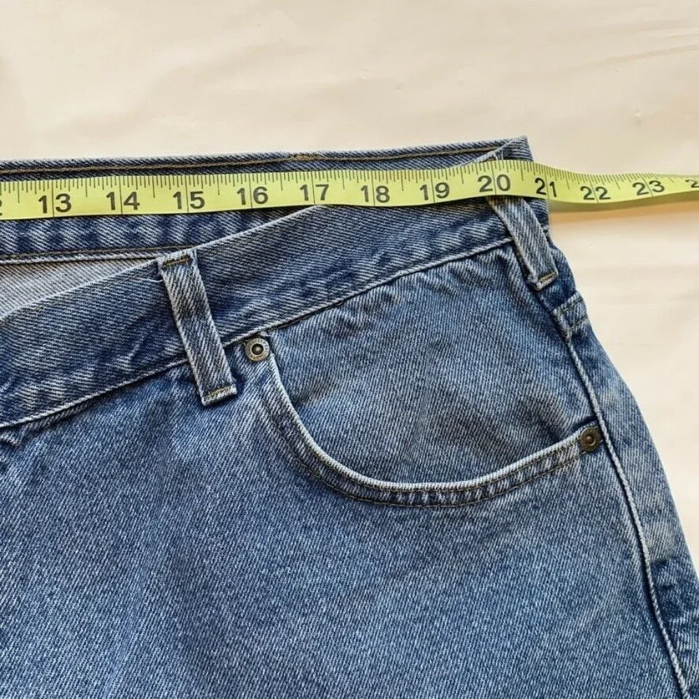Carhartt Traditional Fit Jeans B18 DST Mens 42x32 Relaxed Medium Blue Wash Denim